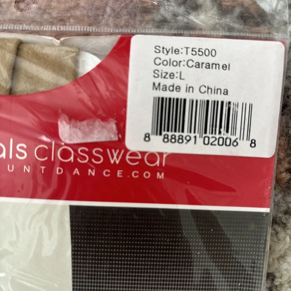 Theatricals Classwear Style‎ T5500 Convertible Dance Tights Size Large Caramel